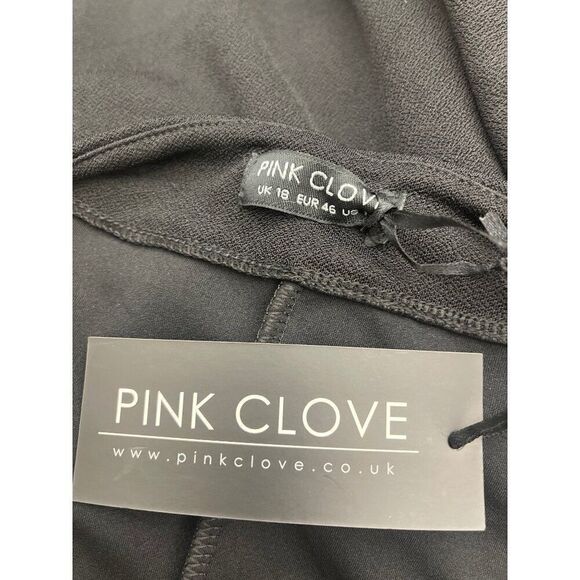 Pink Clove Women Black Long Open Front Crepe Cardigan / Vest Size S NWT - Picture 6 of 8